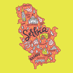 Cartoon Serbia Map