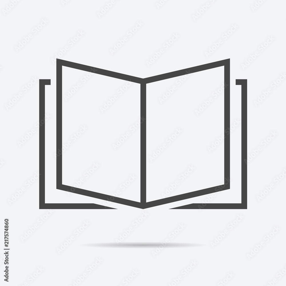 Poster book icon flat style isolated on background. book sign symbol for web site and app design.