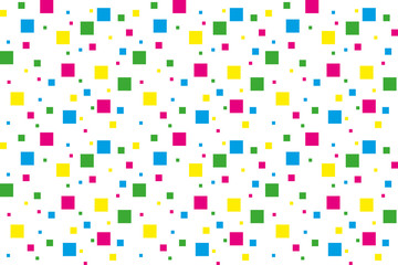 background of squares in yellow, magenta, green and blue