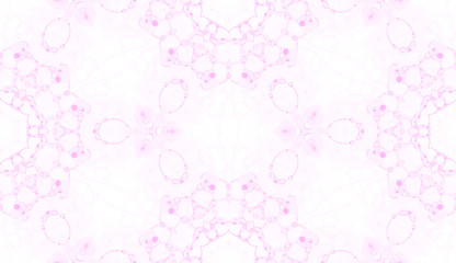 Pink seamless pattern. Amusing delicate soap bubbles. Lace hand drawn textile ornament. Kaleidoscope