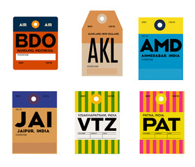 jaipur visakhapatnam patna bandung auckland ahmedabad baggage tag