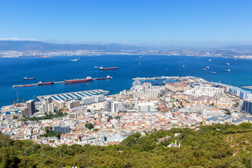 Gibraltar Hafen Port Schiffe Meer Mittelmeer Urlaub Übersicht Stadt