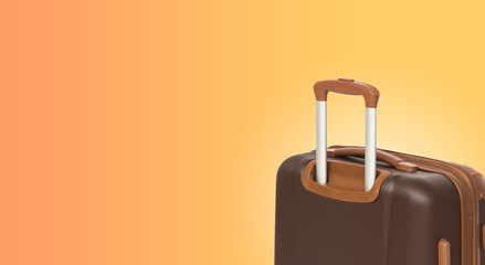 Colorful horizontal banner with suitcase and copyspace. Travelling concept.