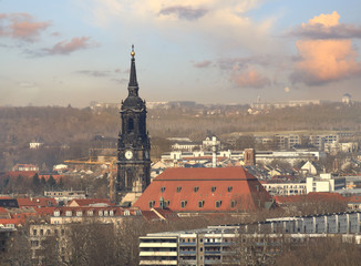 The church in Dresden. Air view.