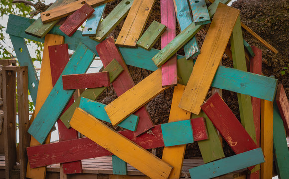 Colorful boards on the playground