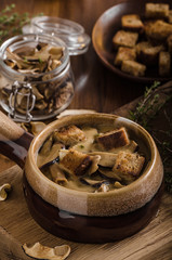 Rustic mushrooms soup