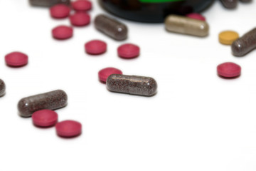 A lot of colored pills 