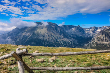 Wood Rail Fence on Tundra in Rocky Mountain National Park, Colorado