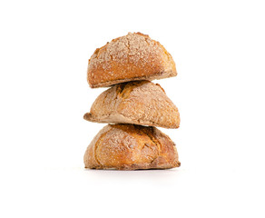 Fototapeta na wymiar Buckwheat buns bakery on white background isolation