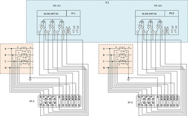Connection diagram of the electric meter