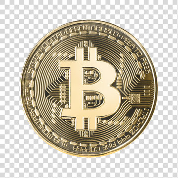 Bitcoin photo cut out with clipping path.