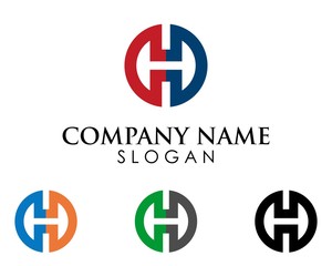 Obraz premium Circle Logo H letter template 1