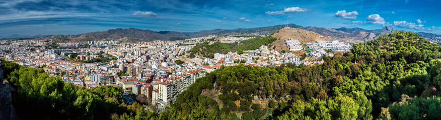 Fototapeta na wymiar Panorama of Malaga city. Andalusia, Spain
