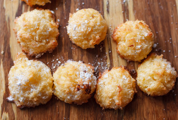 tasty cookies on the wooden background