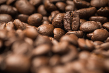 Close up pile of Coffee beans