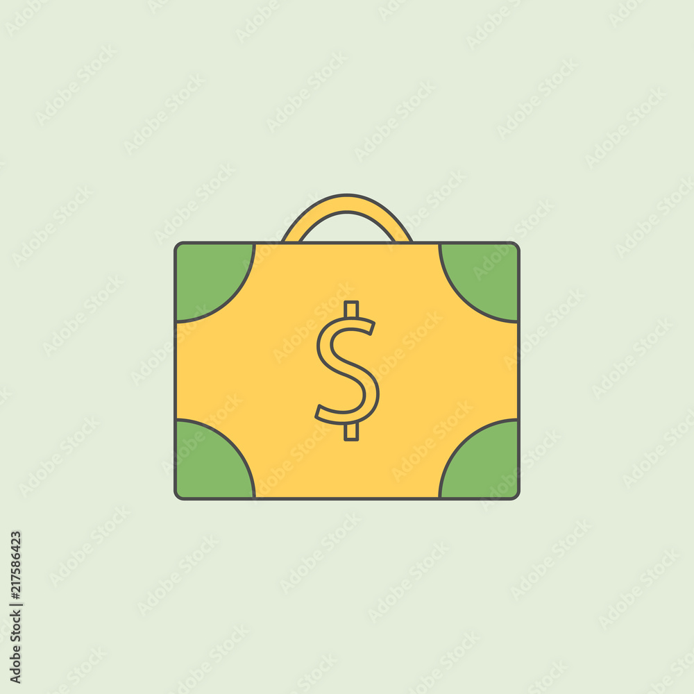 Aufkleber suitcase of money icon. element of banking icon for mobile concept and web apps. field outline suitc