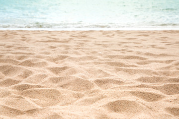 Beautiful tropical beach sand sea and summer day