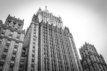 Fototapeta na wymiar Stalin's skyscrapers of the 50th century. 