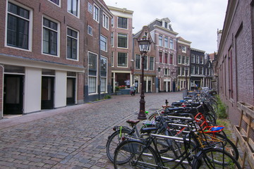 Fototapeta premium Architecture of Amsterdam near Old Church, Netherlands