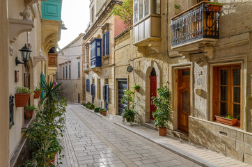 Fototapeta na wymiar Valetta, Malta - June 2018: Beautifull architecture in Valetta