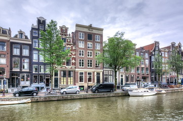 Obraz premium Amsterdam architecture and canals, Netherlands