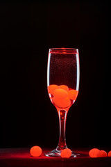 wine glass black background