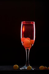 wine glass black background