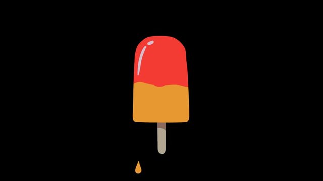Red yellow ice cream liquid animated drops looped stock footage video 