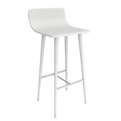 Bar stool furniture 3d render isolated on white. High chair. Bar interior design.