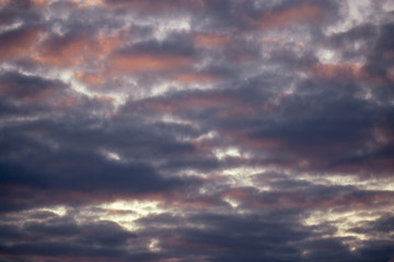 Multicolored clouds at sunset as an abstract background