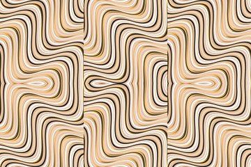 Fototapeta premium Abstract textured waves geometric seamless pattern