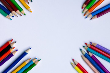 Color pencil. Creativity. Place for text.