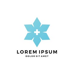 Obraz premium medical snowflakes health snow flakes logo icon vector illustration