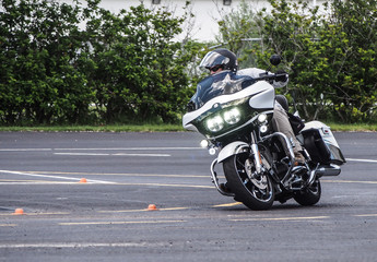 Fototapeta na wymiar Motorcycle on Obstacle Course