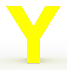 Fototapeta premium letter Y 3d yellow isolated on white