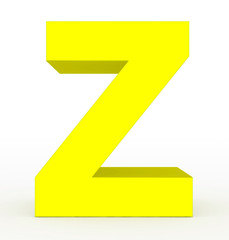 letter Z 3d yellow isolated on white