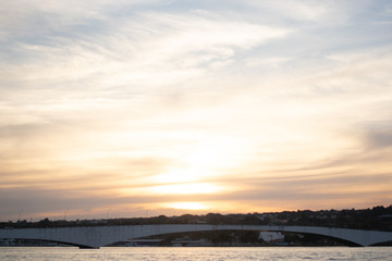 Romantic Sunset over the Bridge
