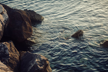 waves and rocks