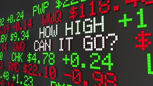 How High Can It Go Stock Market Prediction Ticker Prices 3d Animation