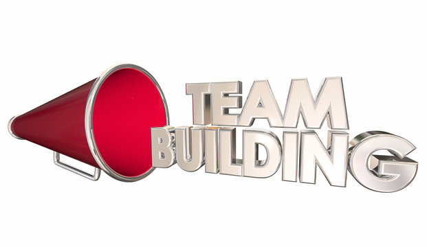 Team Building Recruitment Join Us Bullhorn Megaphone 3d Illustration