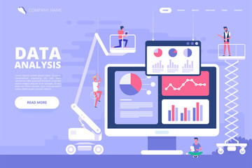Data analysis design concept. Vector illustration.