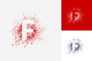Letter F Splash Grunge Logo Template Design Vector, Emblem, Design Concept, Creative Symbol, Icon