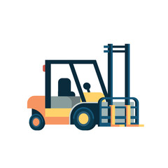forklift loader pallet stacker truck equipment warehouse international delivery concept isolated flat vector illustration