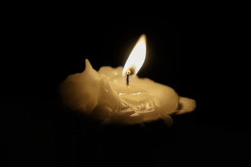 Macro burning candle close-up