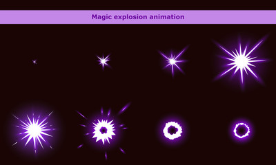 Magic flash animation frames for cartoon game