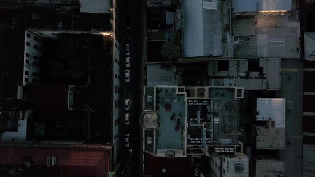Overhead of Federal District Buenos Aires Argentina.  Beautiful 4k drone video near Casa Rosada in Plaza de Mayo Buenos Aires as car drives by