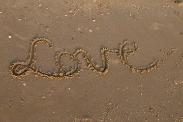 letters on sand