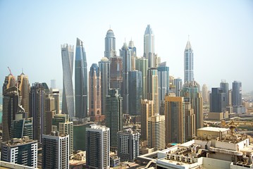 Fototapeta na wymiar Marina Skyscrapers in Dubai city