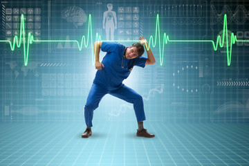 Man doctor in cardiology telemedicine concept