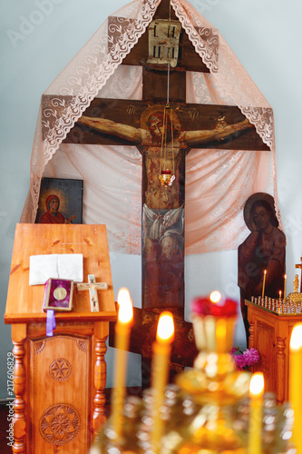 Wooden Cross Crucifixion Of Jesus Christ Interior Details